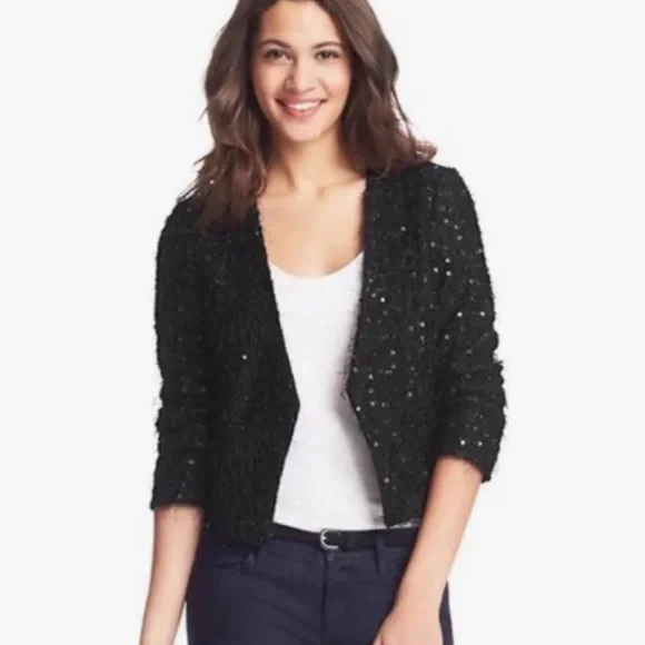 NWT Ann Taylor LOFT Women's Black Textured Blazer Size 8 - Picture 2 of 12